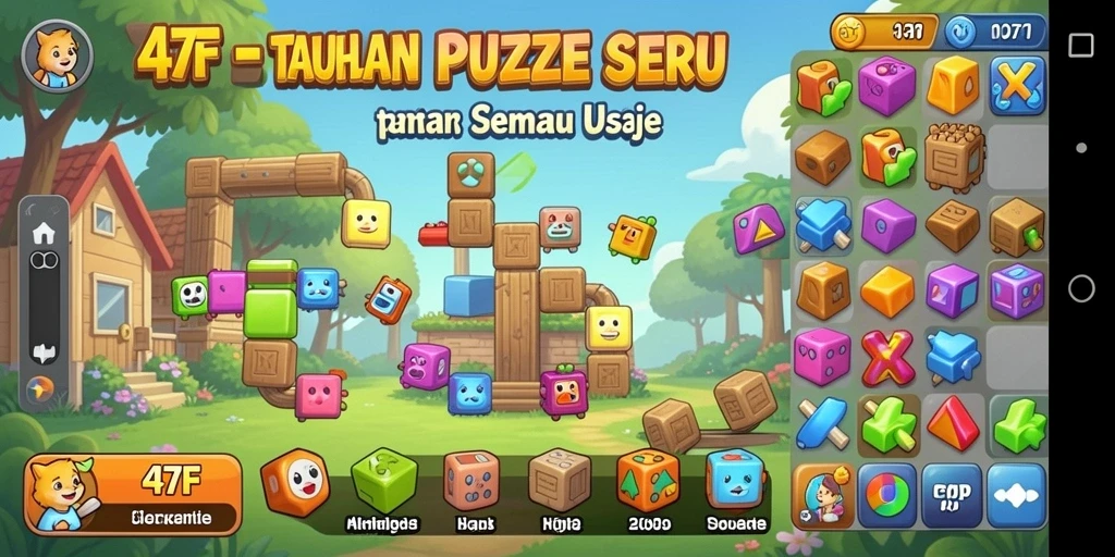 Screenshot gameplay 47F yang menampilkan teka-teki menarik.