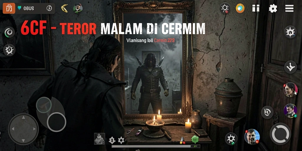 Tampilan gameplay menegangkan dalam pengalaman horor 6CF.