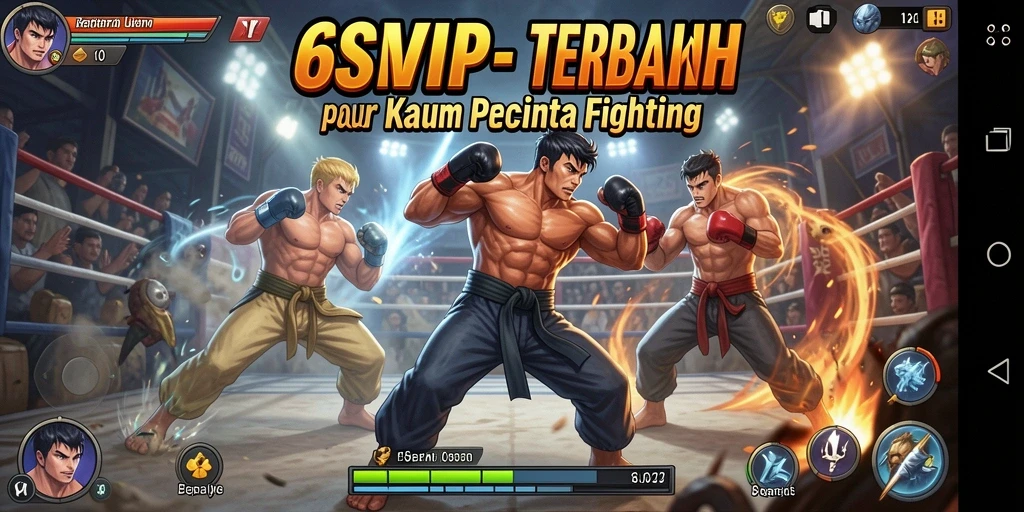 Tampilan gameplay seru dari 6SVIP dalam pertarungan Fighting.