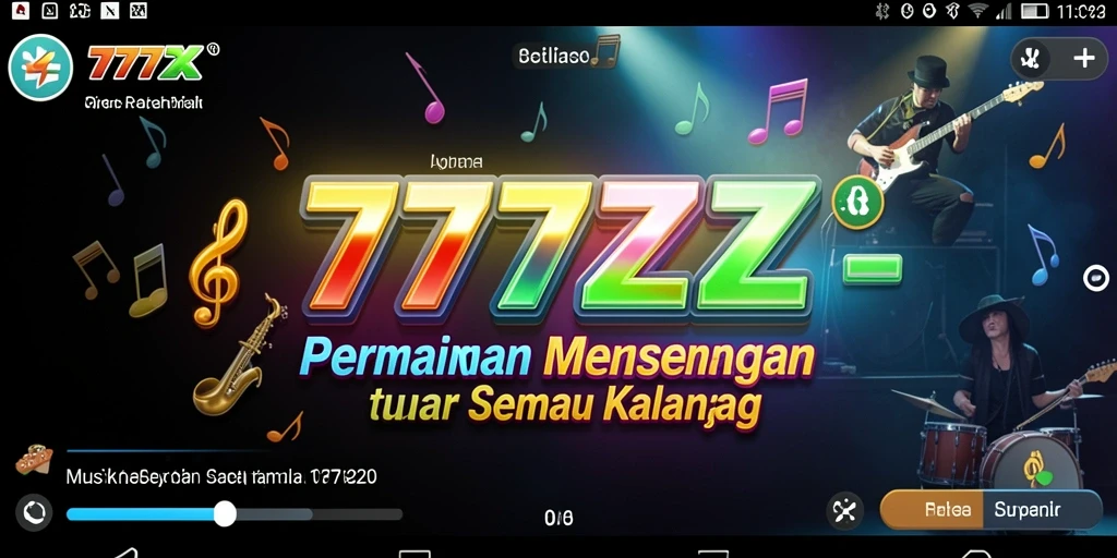 Screenshot gameplay 777ZX menampilkan aksi seru bermain musik.