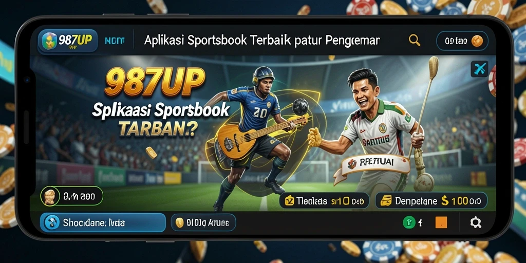 Tampilan screenshot utama 987UP yang menunjukkan gameplay Sportsbook.