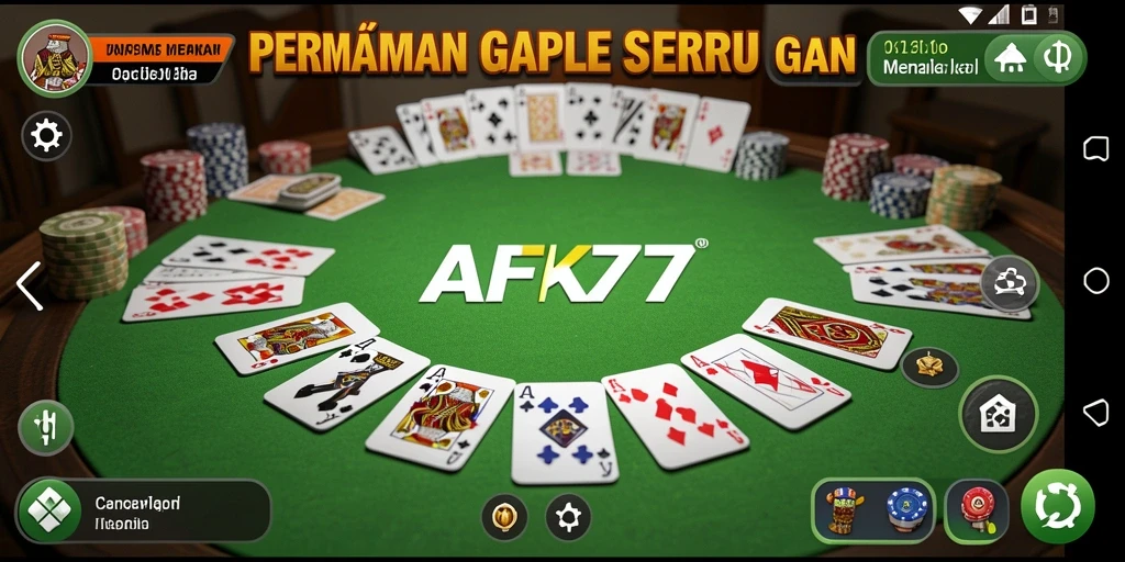 Gameplay seru Gaple di AFK77, menantang dan interaktif.