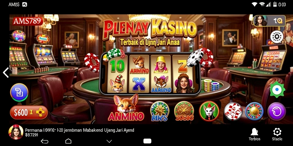 Screenshot AMS789 menampilkan gameplay Kasino yang mendebarkan dan interaktif.