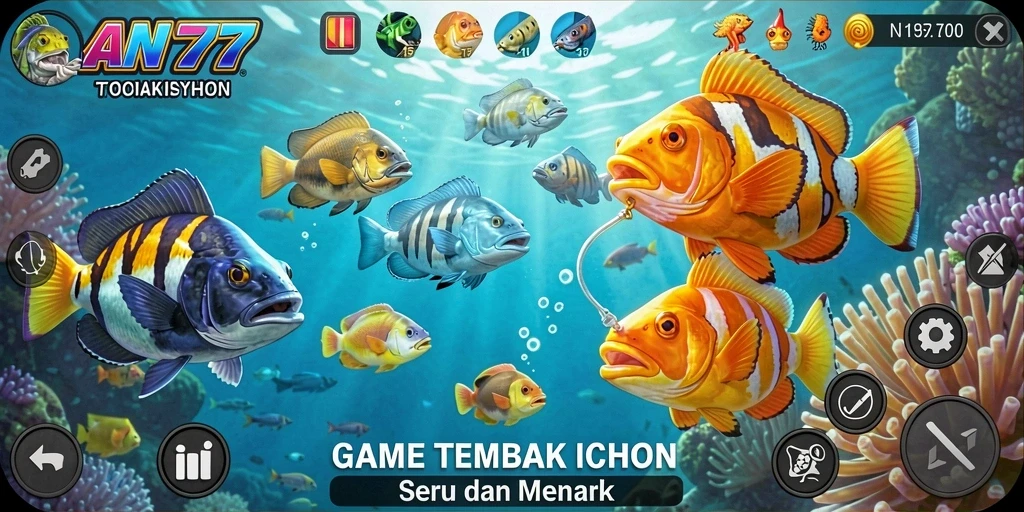 Gameplay Tembak Ikan yang mendebarkan dan menyenangkan.