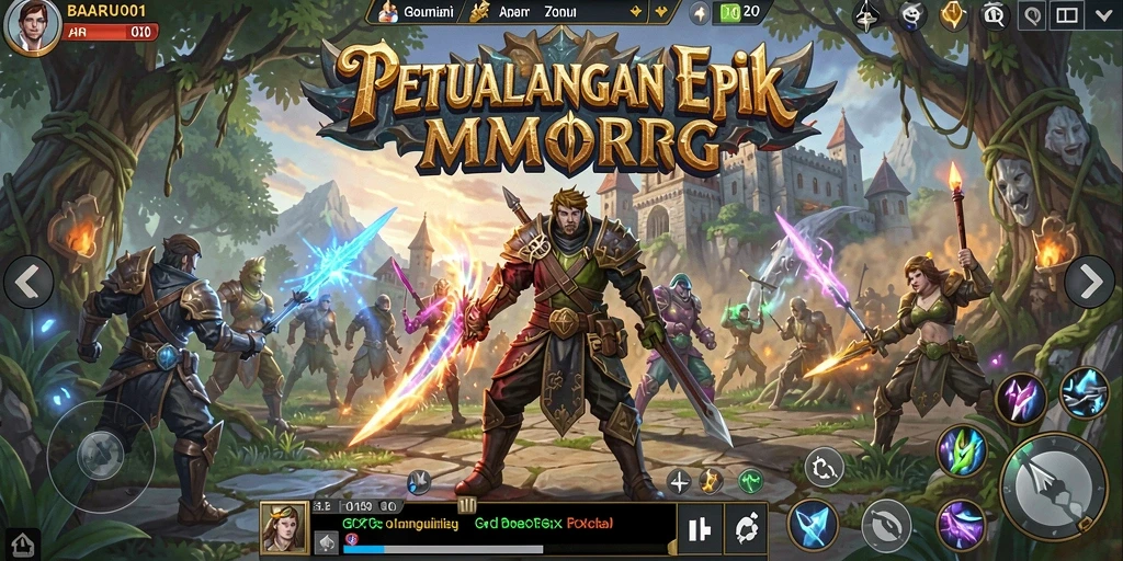 Gameplay seru dalam dunia fantasi MMORPG yang menawan.