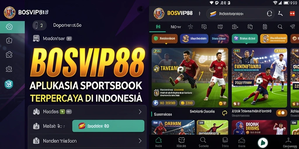 Tampilan antarmuka aplikasi BOSVIP88 dengan berbagai pilihan taruhan.