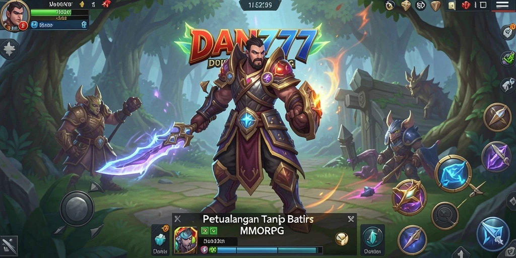 Tampilan dinamis dari gameplay menarik di DAN777 MMORPG.