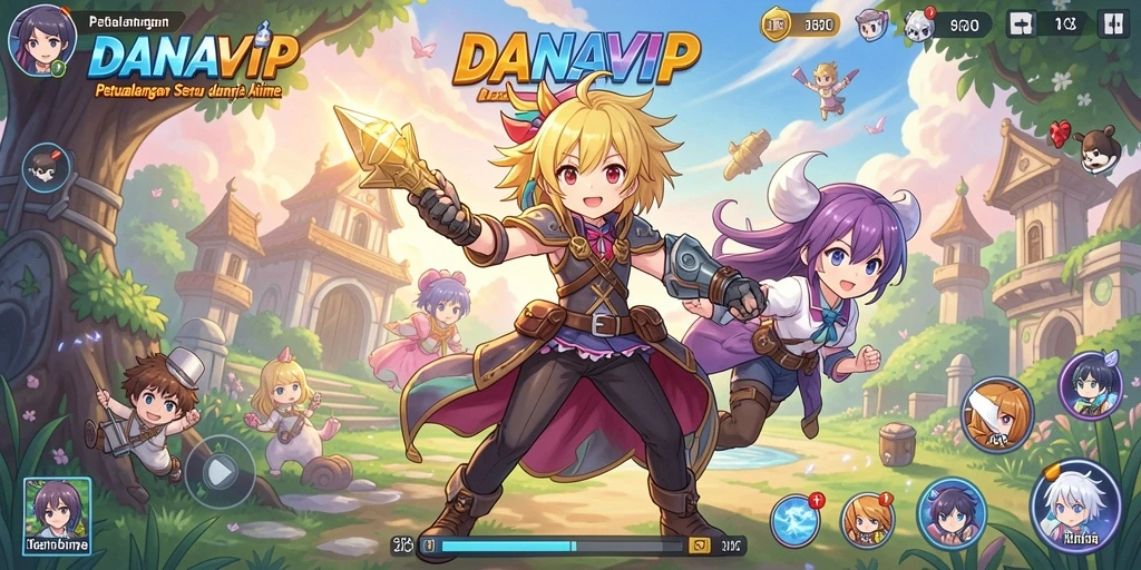 Tampilan gameplay seru dan interaksi karakter unik di DANAVIP.