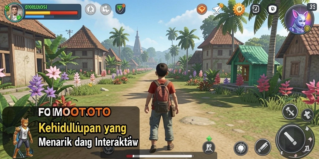 Tampilan gameplay FOMOTOTO yang menarik dalam simulasi kehidupan.