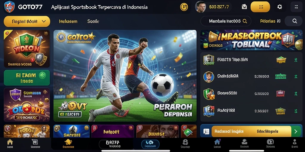Tampilan utama GOTO77 menampilkan berbagai opsi taruhan olahraga.