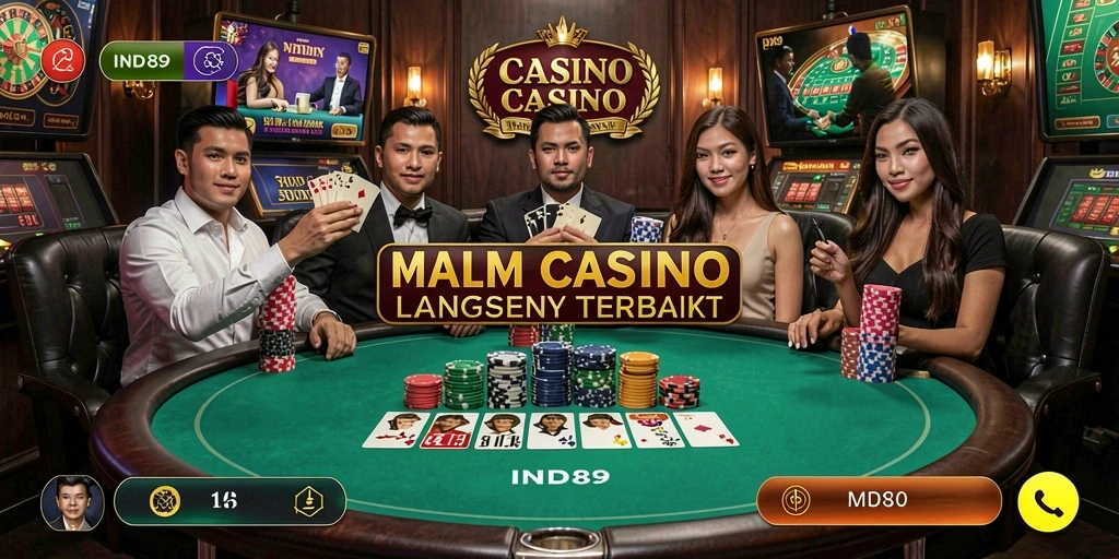 Screenshot IND89 menampilkan dealer profesional dalam permainan Live Casino yang menarik.