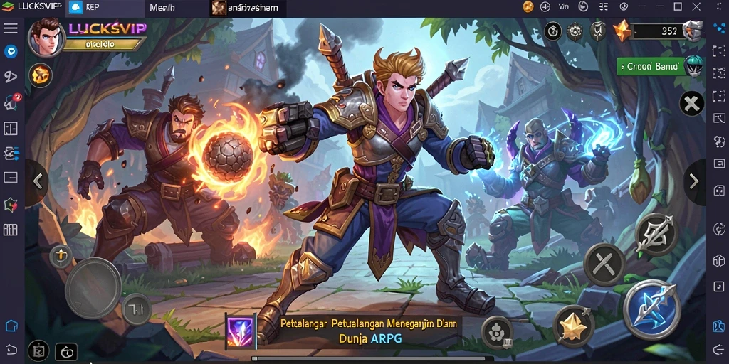Gameplay seru LUCKSVIP dengan aksi petualangan yang mendebarkan.