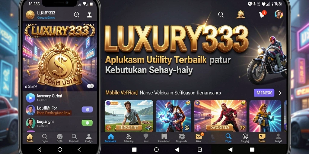 Tampilan antarmuka modern LUXURY333 dengan fitur utility lengkap.