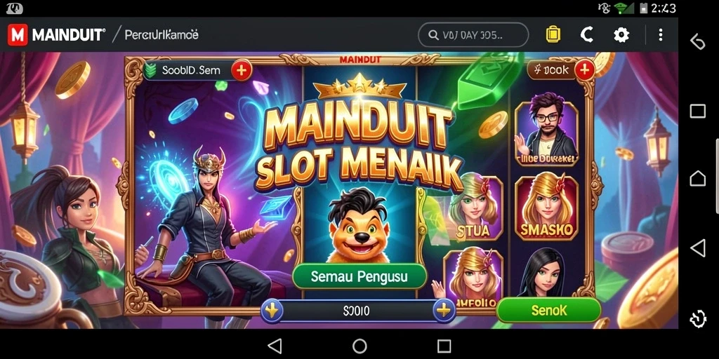 Tampilan gameplay seru dari MAINDUIT yang penuh warna.