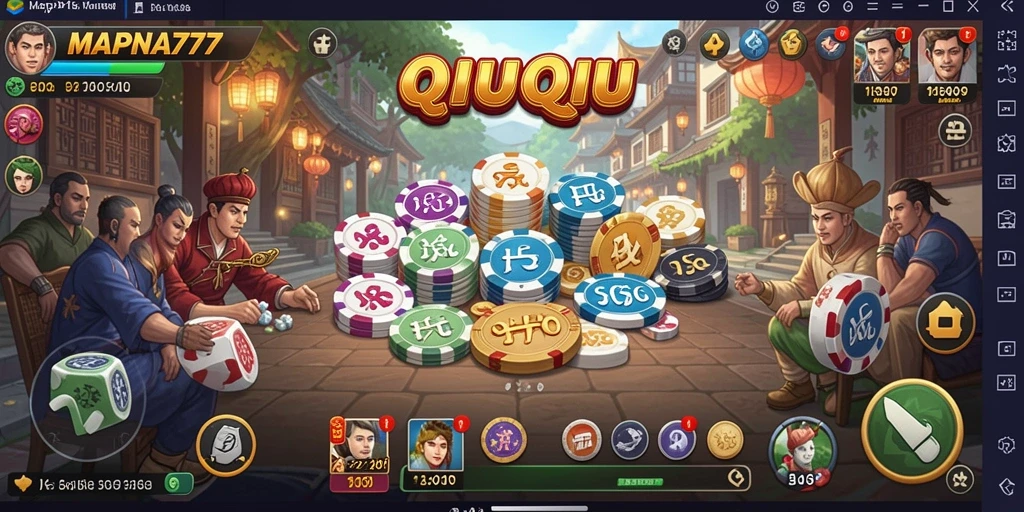Screenshot gameplay QiuQiu yang penuh aksi dan strategi.