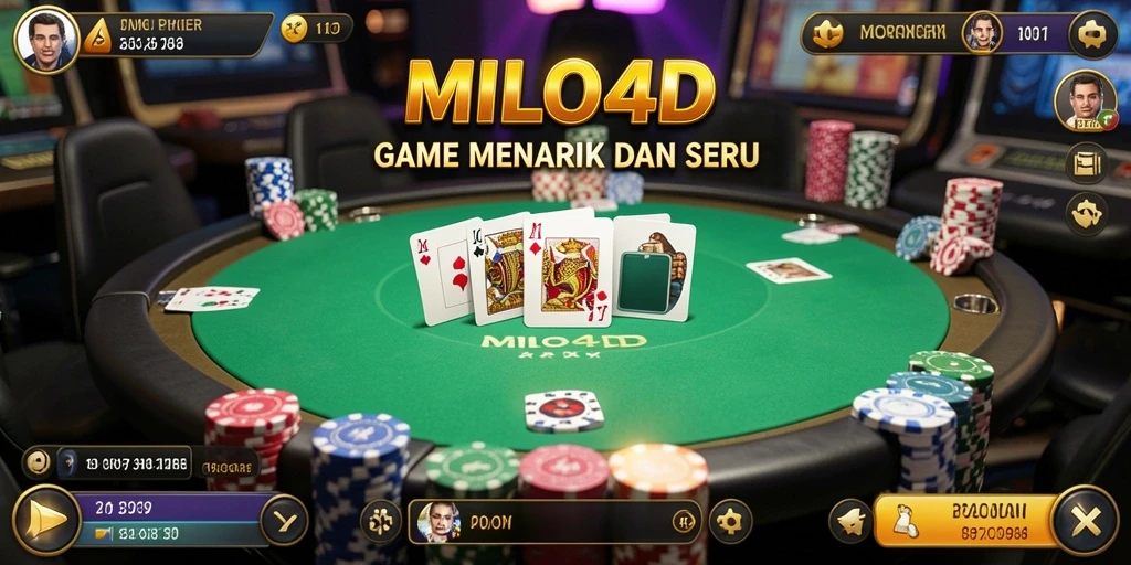 Tampilan inovatif dan seru dari gameplay Poker di MILO4D.