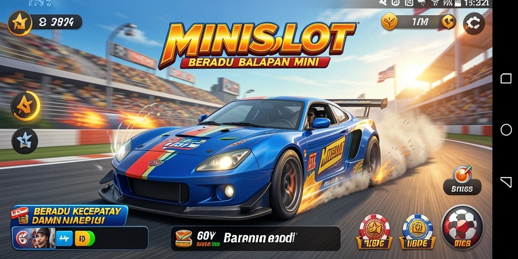Tampilan gameplay MINISLOT yang mendebarkan dan penuh aksi balapan.
