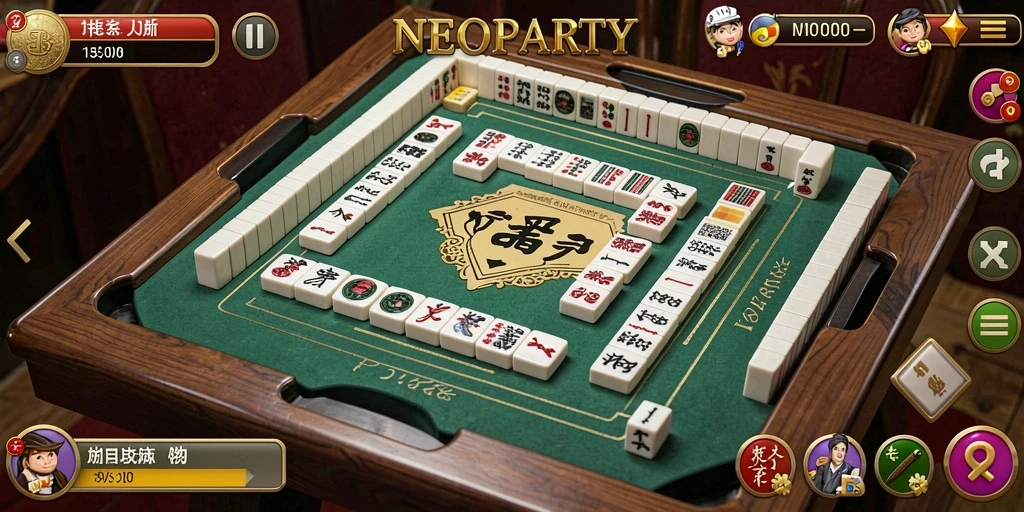 Tampilan gameplay Mahjong yang seru dan menarik di NEOPARTY.