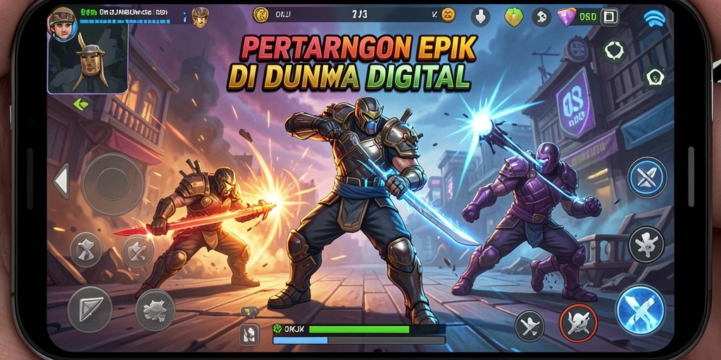 Gameplay seru OKJK dengan pertarungan mendebarkan.