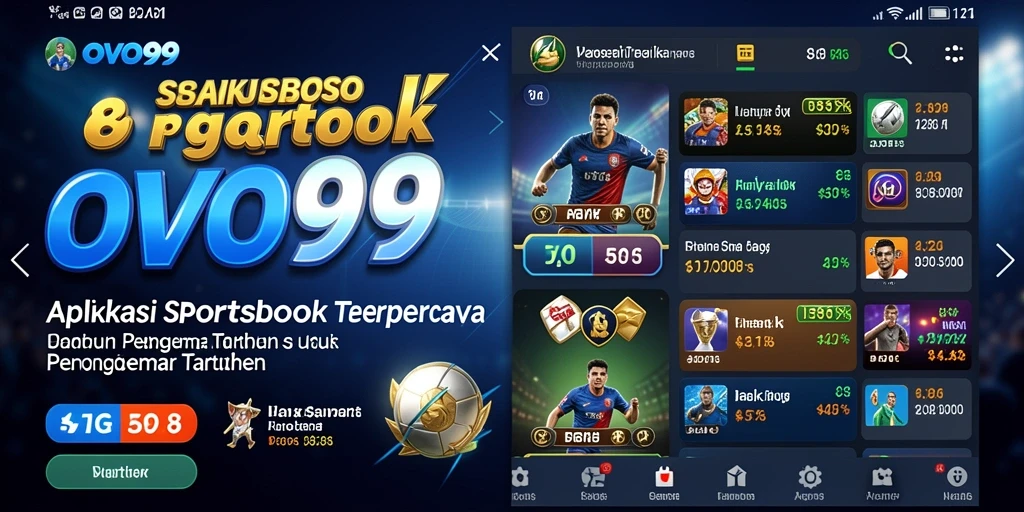 Tampilan menarik OVO99 yang menampilkan berbagai opsi taruhan Sportsbook.