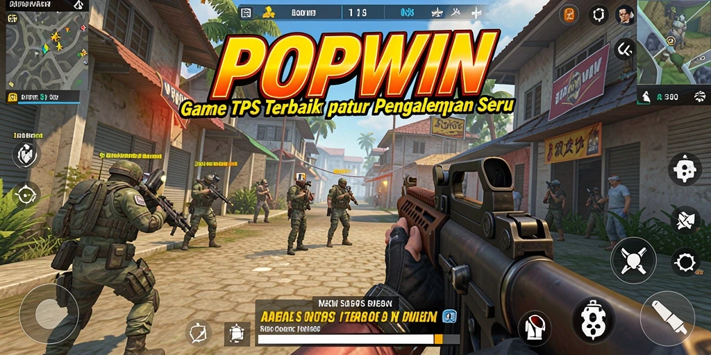 Screenshot utama POPWIN menampilkan momen intens di medan perang TPS.