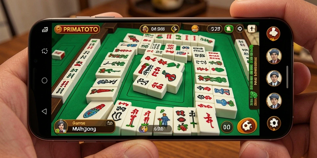 Tampilan gameplay Mahjong yang menarik di PRIMATOTO.