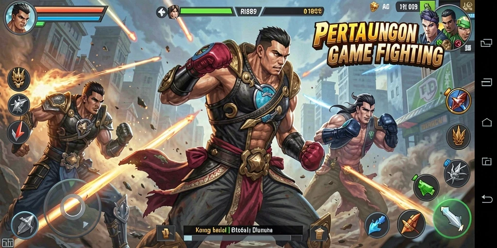 Tampilan gameplay seru dan mendebarkan dari RI889 yang menampilkan pertarungan karakter.