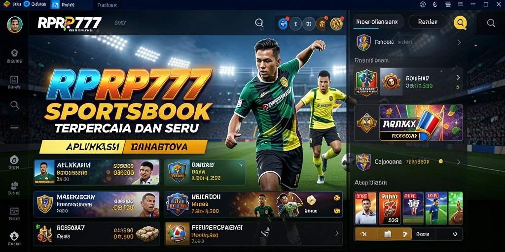 Tampilan gameplay aplikasi sportsbook RPRP777 yang menarik dan informatif.