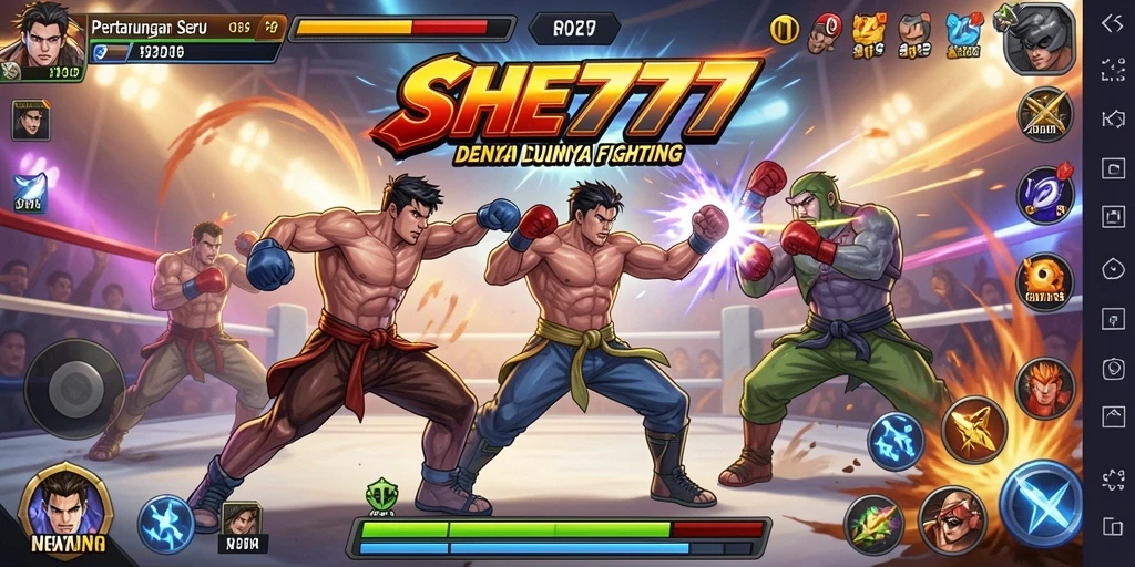Screenshot tampilan seru pertempuran di SHE777 dengan aksi memukau.