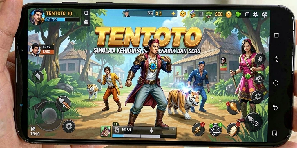 Tampilan gameplay seru dalam dunia simulasi kehidupan.