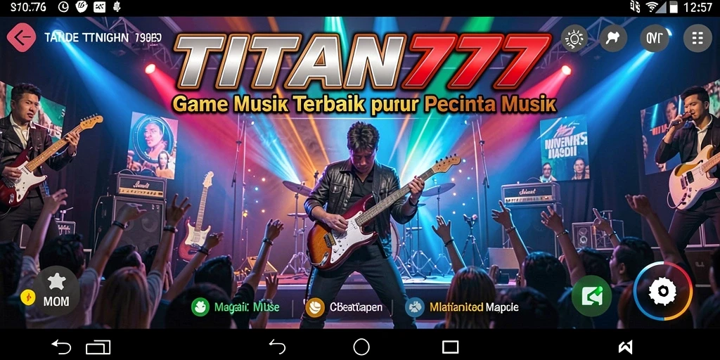 Screenshot gameplay TITAN777 menunjukkan pengalaman bermain musik yang interaktif.